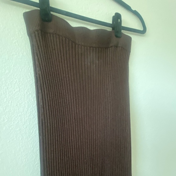 Ninety Percent Rib Split Front Midi Skirt Truffle - Picture 6 of 16